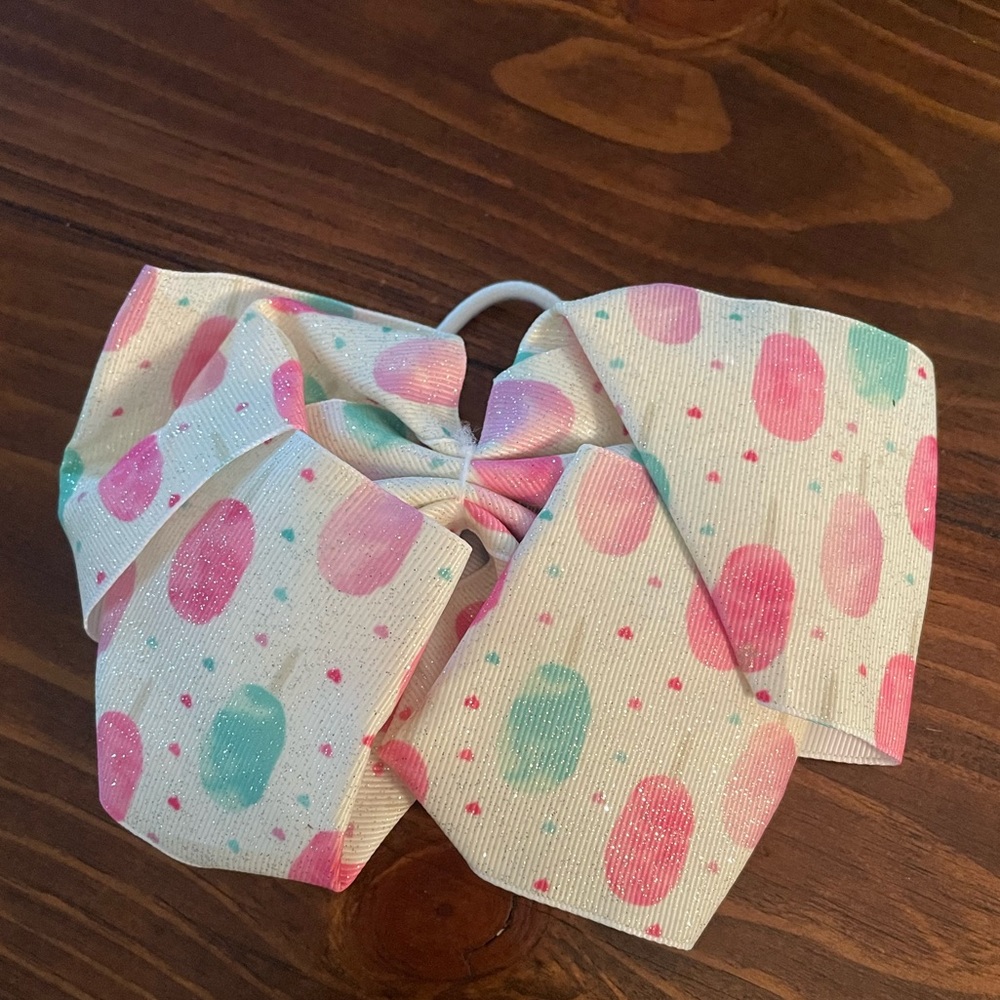 Jojo Siwa signature collection pink and green  Lollipop Bow pony tail holder